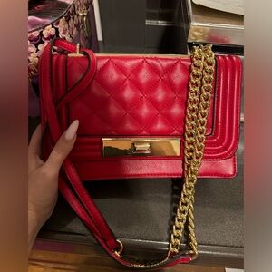 Also red & gold chain flap bag
